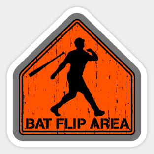 Funny Baseball Hitting Home Run Dinger Bat Flip Area Sticker